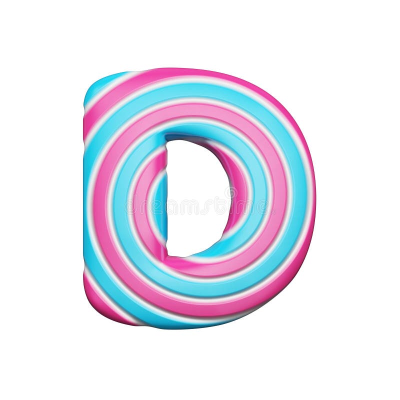 Sweet Alphabet Number 1. Christmas Font Made of Pink and Blue Spiral ...