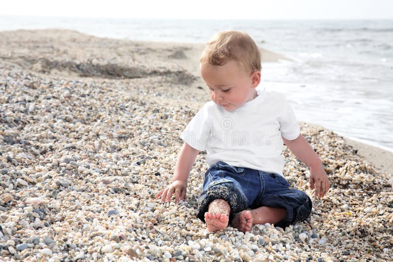 Sweet Baby Boy On The Beach Stock Image Image of nature, modern 7944851