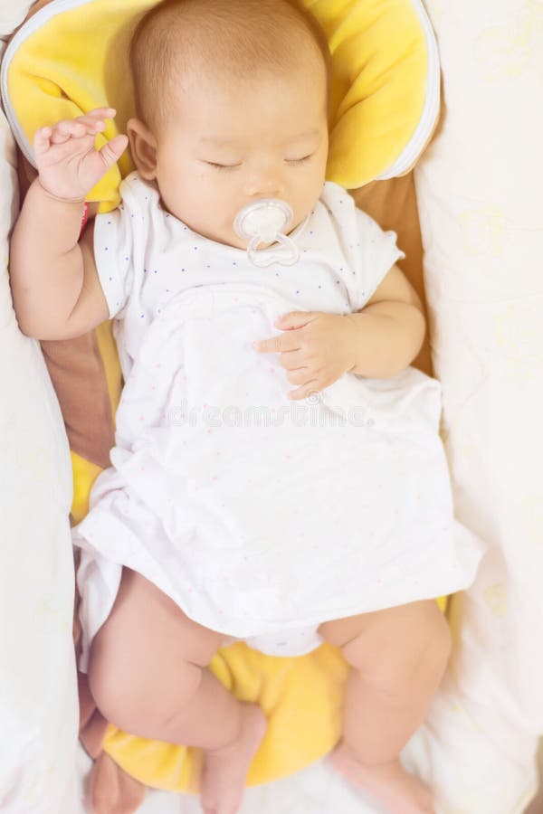 Sweet Baby Sleeping on Bed at Home Stock Photo Image of newborn