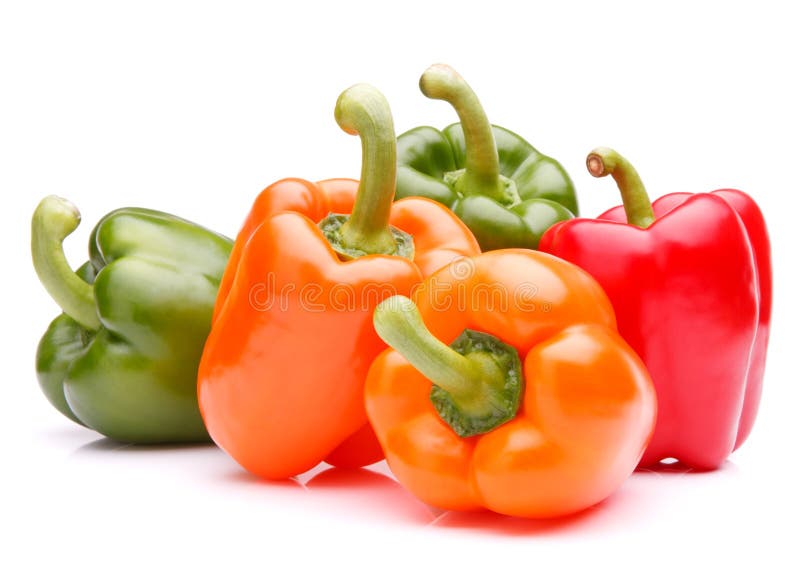 Sweet bell pepper isolated on white background cutout