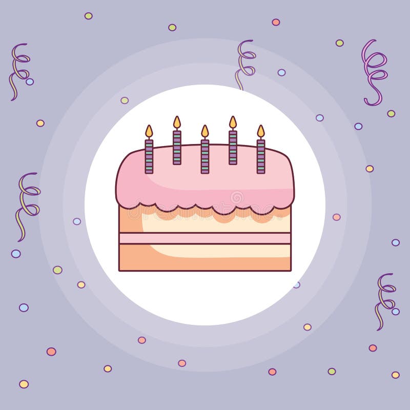 Sweet Birthday Cake with Candles Stock Vector Illustration of candlas