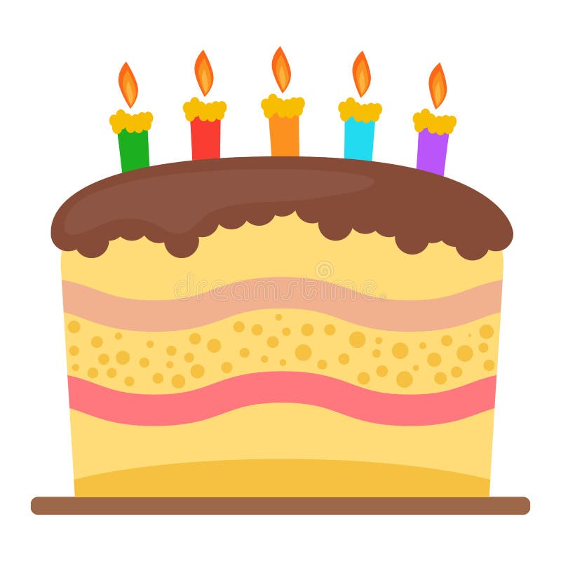 Birthday Cake Four Candles Outline Comic Stock Vector (Royalty Free)  1530770333 | Shutterstock