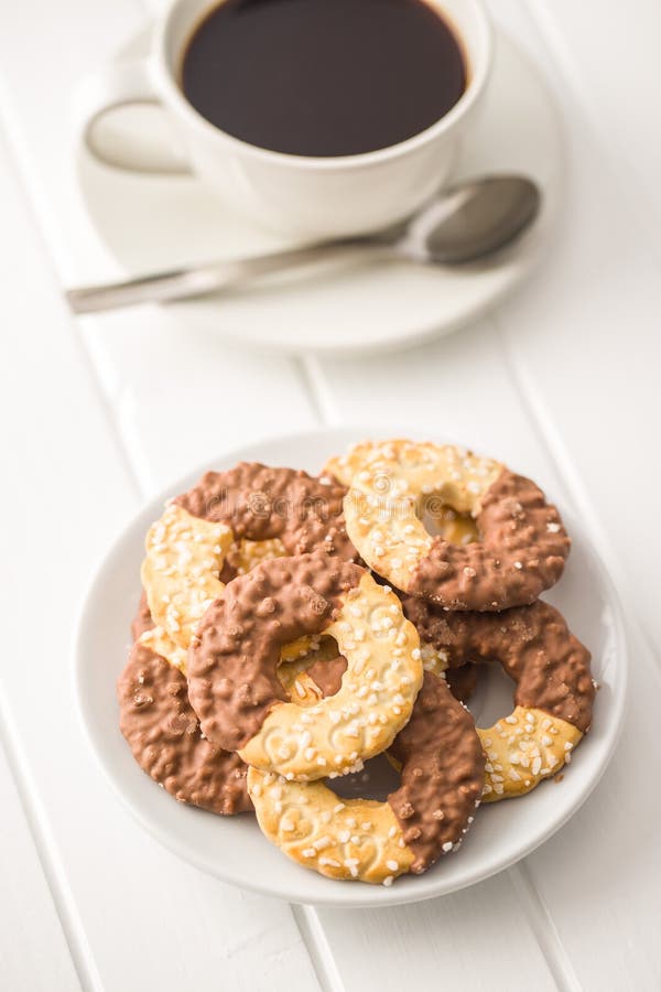 Sweet Biscuits Rings. Cookies with Chocolate Stock Image Image of pastry, nutrition 158187257