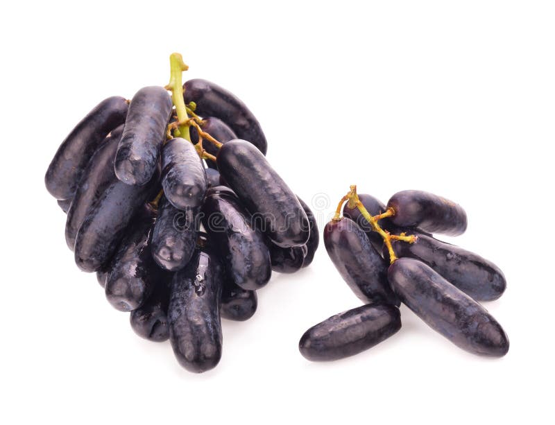 Sweet Black Sapphire Grapes on White Background Stock Image Image of