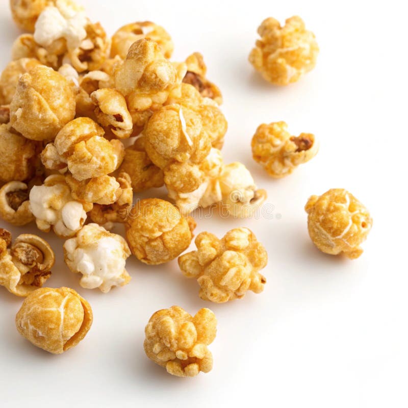 Sweet Caramel Popcorn isoliert auf weißem Hintergrund stock abbildung