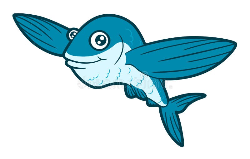 Sweet cartoon flying fish stock vector. Illustration of cheerful - 148117091 Sweet cartoon flying fish stock vector. Illustration of cheerful - 148117091