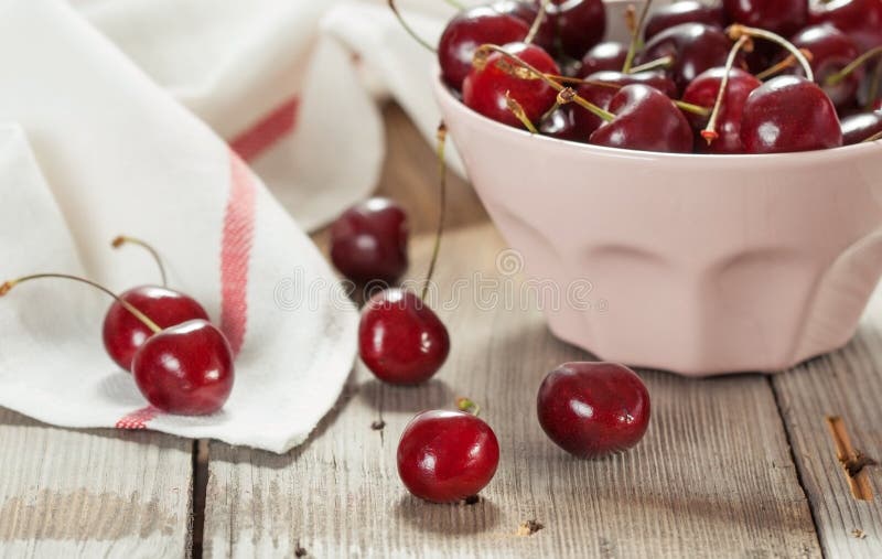 Sweet cherries stock images