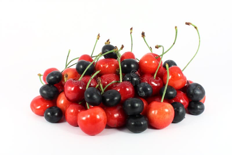 Sweet cherries and blueberries