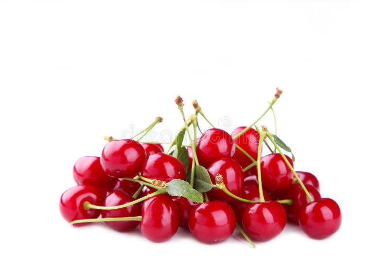 Sweet cherries isolated on a white background