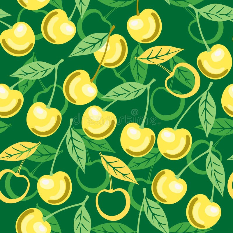 Sweet cherry seamless pattern