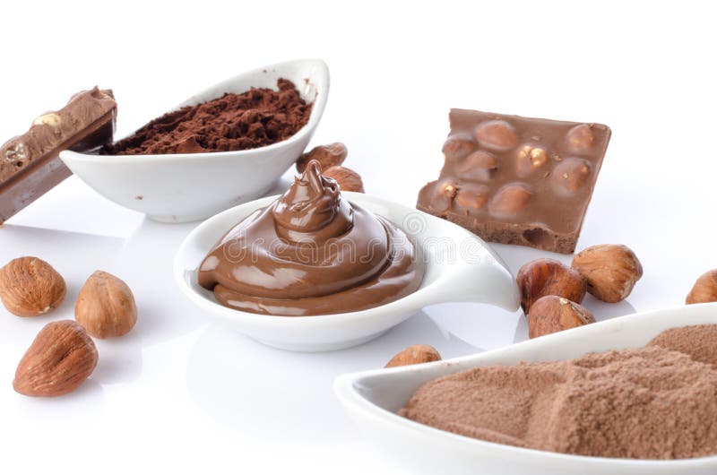 Hazelnut Spread, Chocolate and Hazelnuts Stock Photo Image of