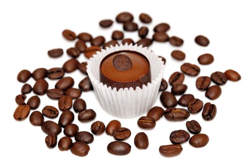 Sweet and Coffee Beans Isolated Stock Photo Image of flavor