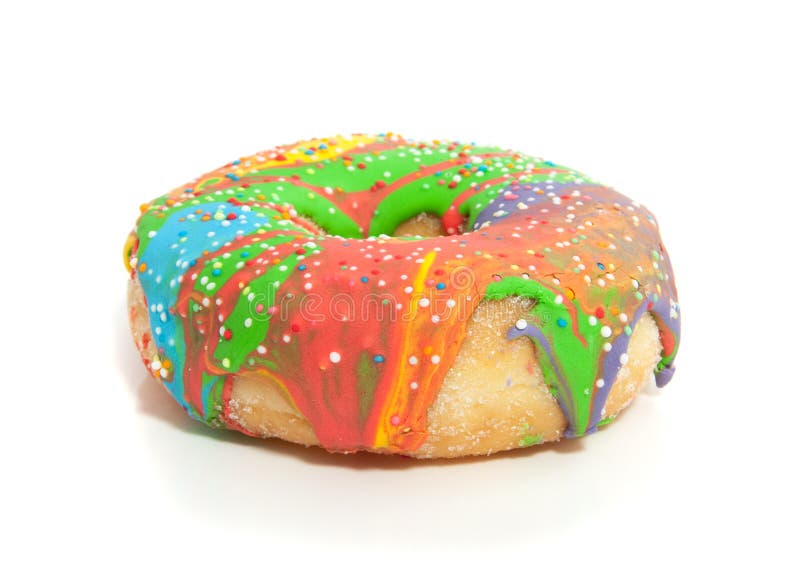 A sweet colorful donut royalty free stock image