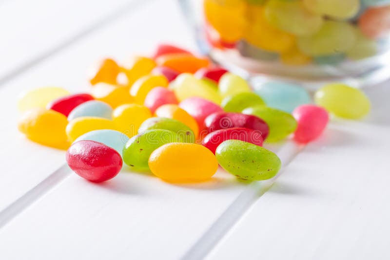 Jelly beans in glass jar stock photo. Image of bean, color 29875368