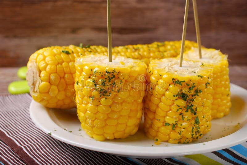 Sweet corn with butter and herbs
