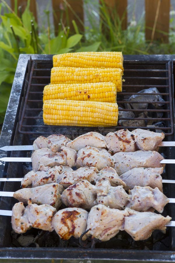 Sweet corn cob and meat