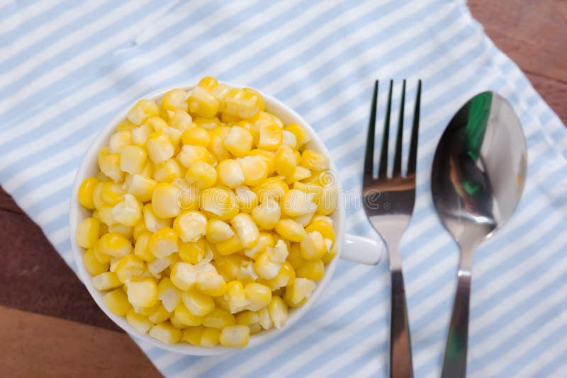 Sweet corn in a cup stock image. Image of wooden, eating 57897555