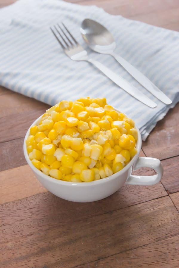 Sweet corn in a cup stock image. Image of wooden, eating 57897555