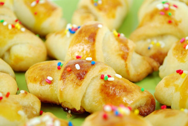 Sweet croissant close detail royalty free stock photography