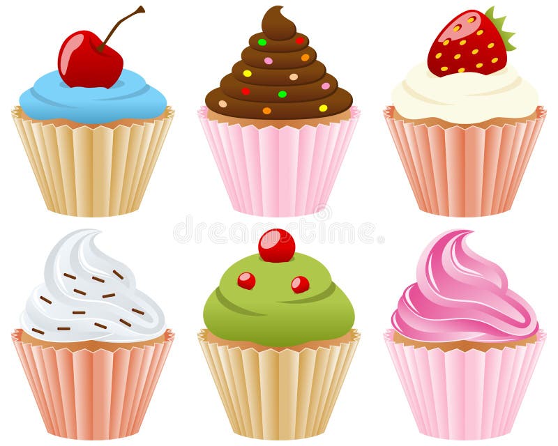 Sweet Cupcakes Collection vector illustration Sweet Cupcakes Collection vector illustration