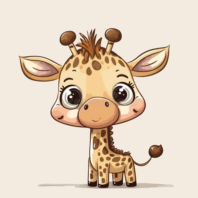 Sweet Cute Little and Young Giraffe. Cute Pet Stock Vector