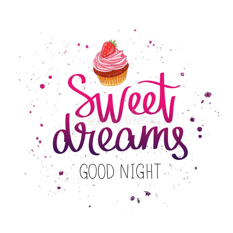 Stylized White Lettering Goodnight on a Black Background Stock Vector ...