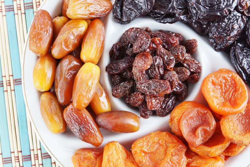 Sweet Dried Fruits on a Plate Stock Photo - Image of food, healthy ...