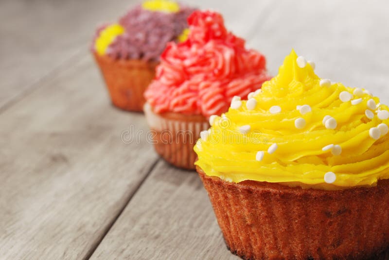 Sweet easter christmas birthday cakes. On the wooden table stock images Sweet easter christmas birthday cakes. On the wooden table stock images