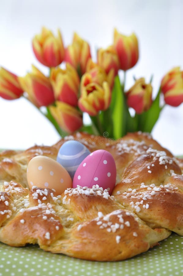 Sweet German Easter Bread stock image. Image of cross - 28805829