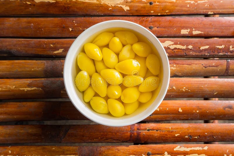 A Sweet Ginkgo Nut Soup ON bamboo table image top view royalty free stock images A Sweet Ginkgo Nut Soup ON bamboo table image top view royalty free stock images