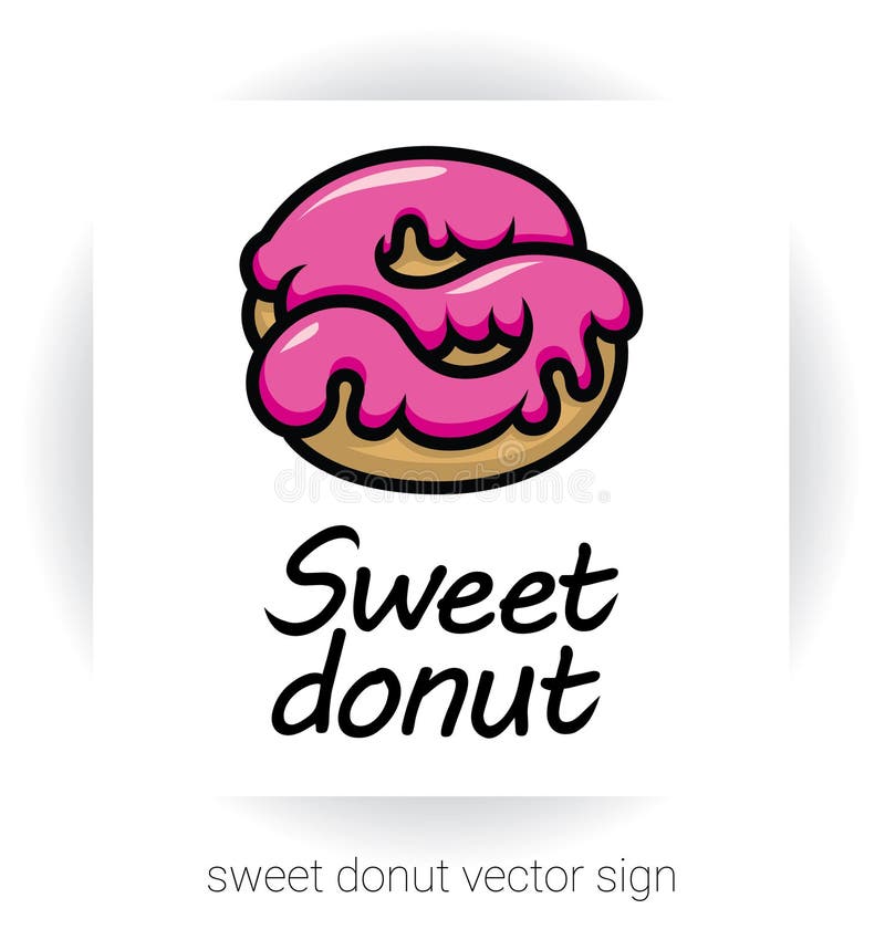 Sweet Glaze Donut In Form Of Letter S Stock Vector Illustration of