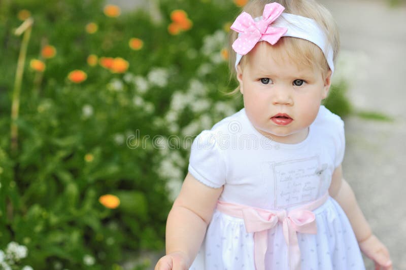 Sweet and happy baby girl royalty free stock photo