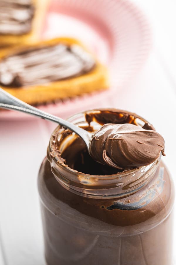 Sweet Hazelnut Spread. Chocolate Cream Stock Photo - Image of brown ...