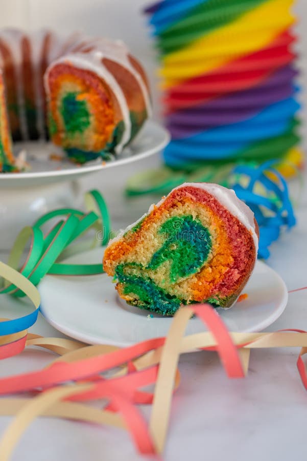 Sweet Home Made Colorful Rainbow Sponge Cake royalty free stock photos