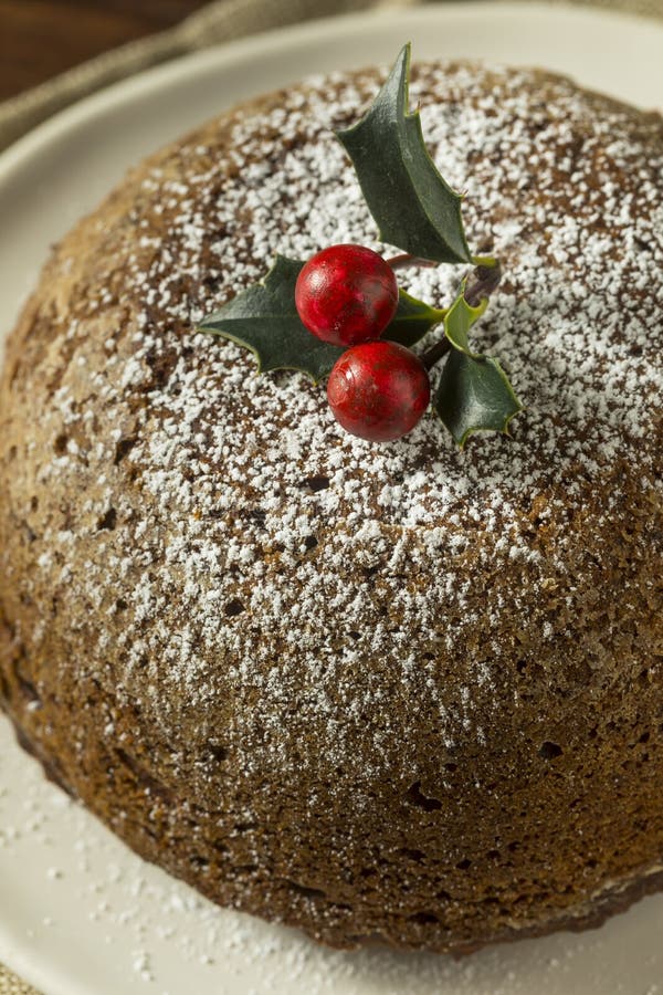Sweet Homemade Christmas Figgy Pudding Stock Photo - Image of table ...