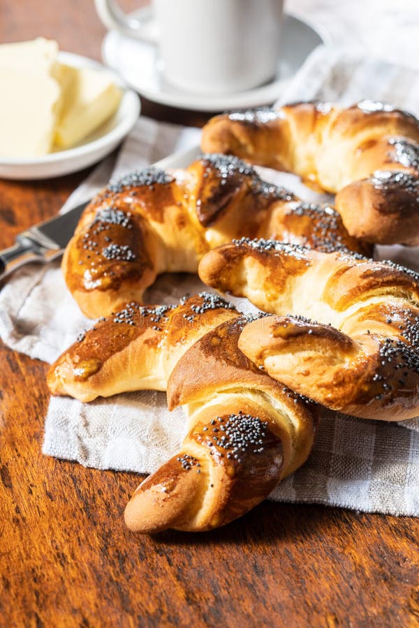 Homemade Croissants With Orange Marmalade Stock Photo - Image of food ...