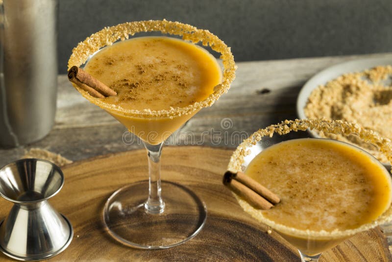 Sweet Homemade Pumpkin Vodka Martini Stock Photo Image of mocktail