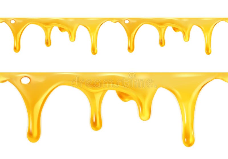Sweet honey drips seamless vector stock illustration.