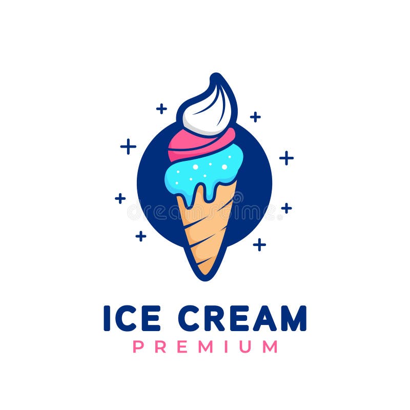 Sweet ice cream cone logo icon symbol vector template vector illustration