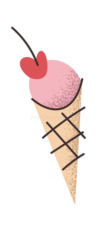 Sweet ice-cream cool dessert sticker vector illustration