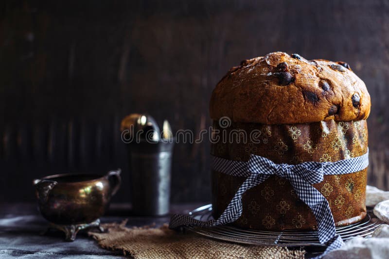 Sweet Italian panettone cake