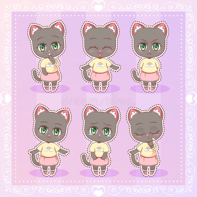 Anime Cats Png  Anime Cute Cats Drawings Transparent Png  vhv