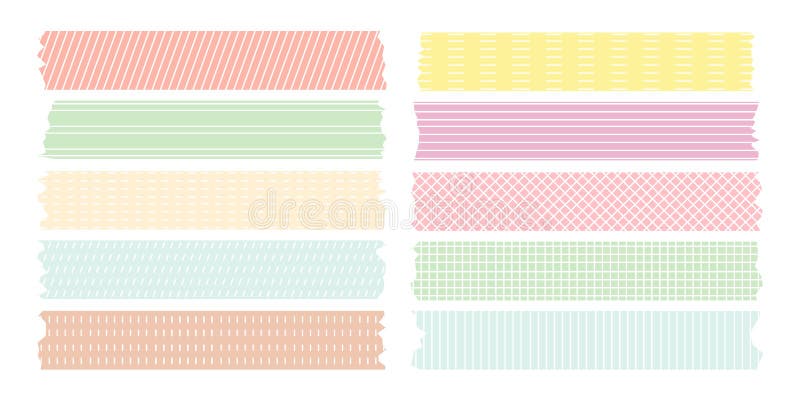 Set Washi Tape Pastel Color Cute Scrapbook, Washi Tape, Scrapbook, Tape PNG  Transparent Clipart Image and PSD File for Free Download