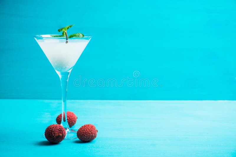 Sweet Lychee Martini on the Rustic Background Stock Image Image of