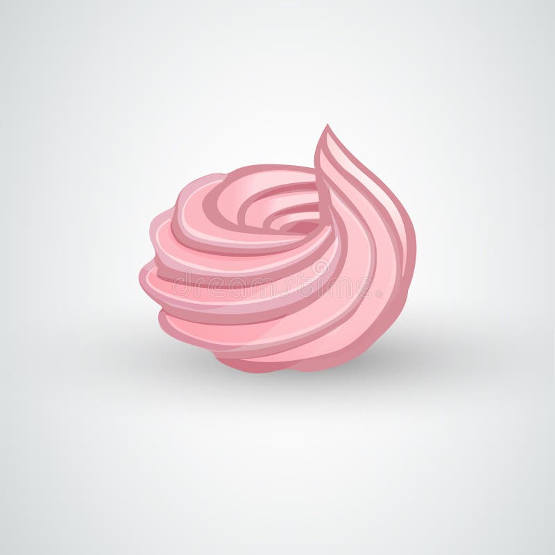 Homemade Marshmallow, pink sweet zephyr, vector illustration