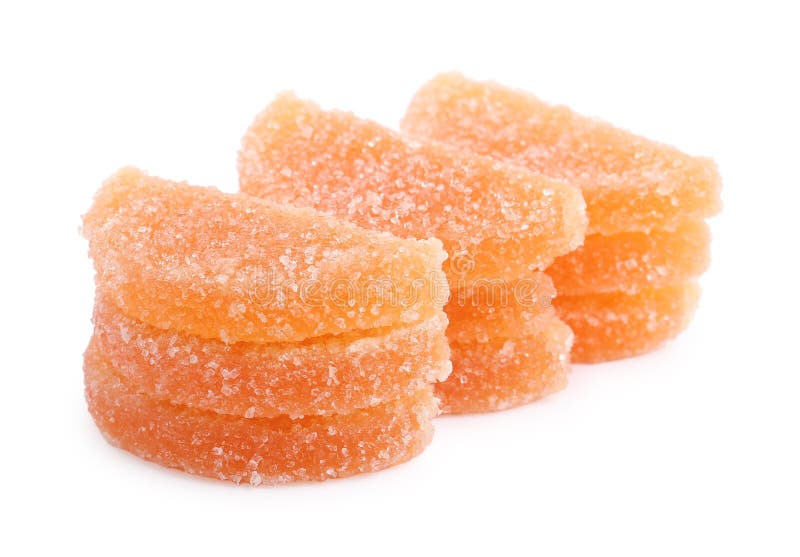 Sweet Orange Jelly Candies on White Background Stock Image Image of