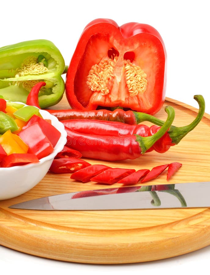 Sweet Pepper, Chili Pepper in the Plate Stock Image Image of dietary