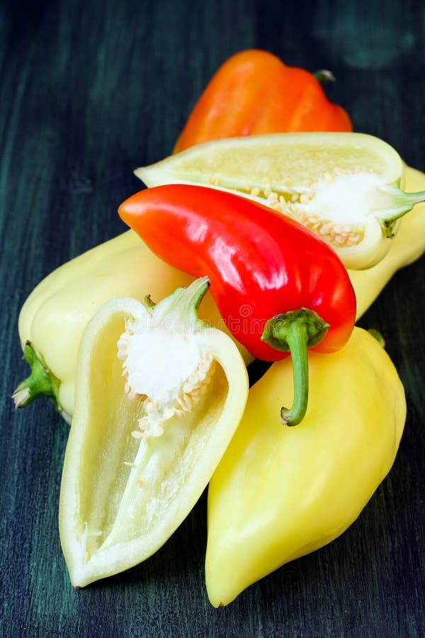 Sweet peppers stock image. Image of yellow, pepper, seeds 32879847