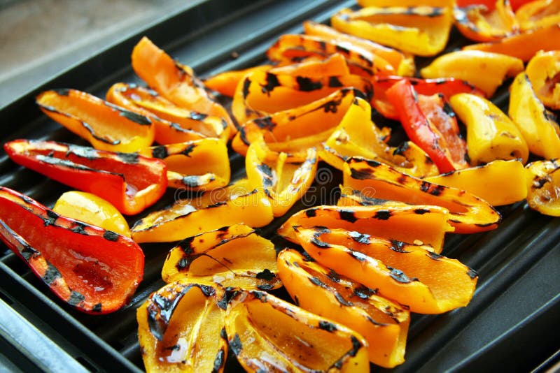 Sweet Peppers on Grill royalty free stock photos Sweet Peppers on Grill royalty free stock photos