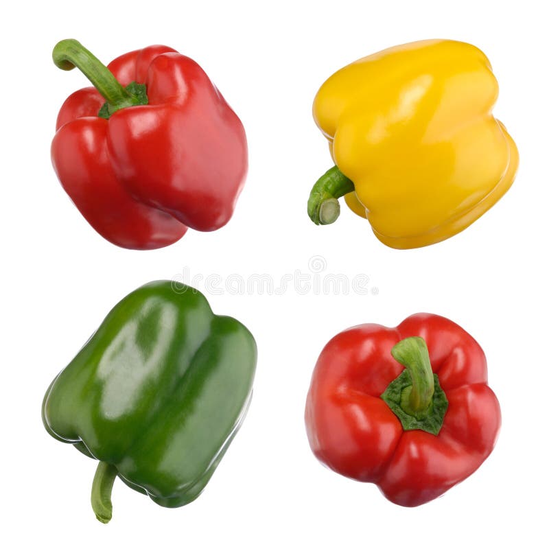 Sweet peppers isolated on white